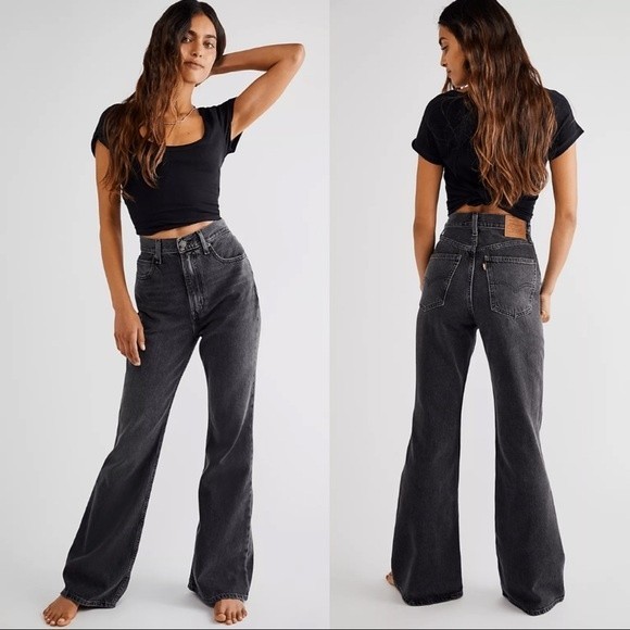 Levi's Denim - Levi's | Premium Denim Black 70s High Rise Flare Jeans Size 24
